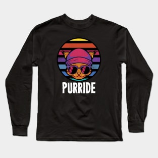 Purride - Retro Vintage Cat Long Sleeve T-Shirt
